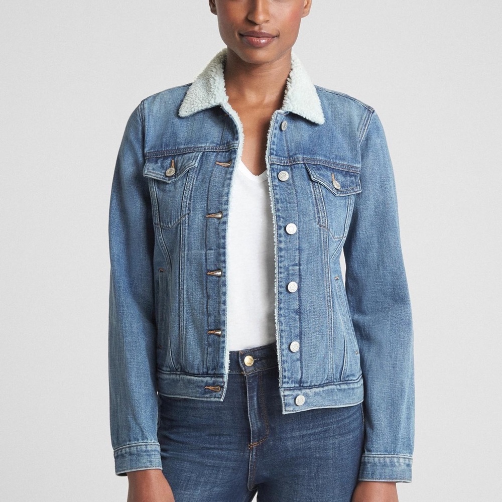 Sherpa Trimmed Denim Jacket